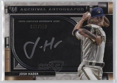 2021 Topps Museum Collection Archival 81/250 Josh Hader #AA-JH Auto 19fv