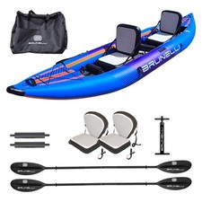 Brunelli 2 Personen Kajak SET aufblasbar Drop-Stitch Kanu Kayak Tour Paddelboot