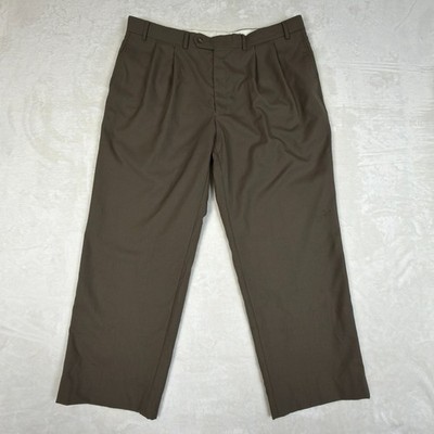 Lauren Ralph Lauren Hose Herren 38X30 Khaki Total Comfort 100% Wolle Plissee