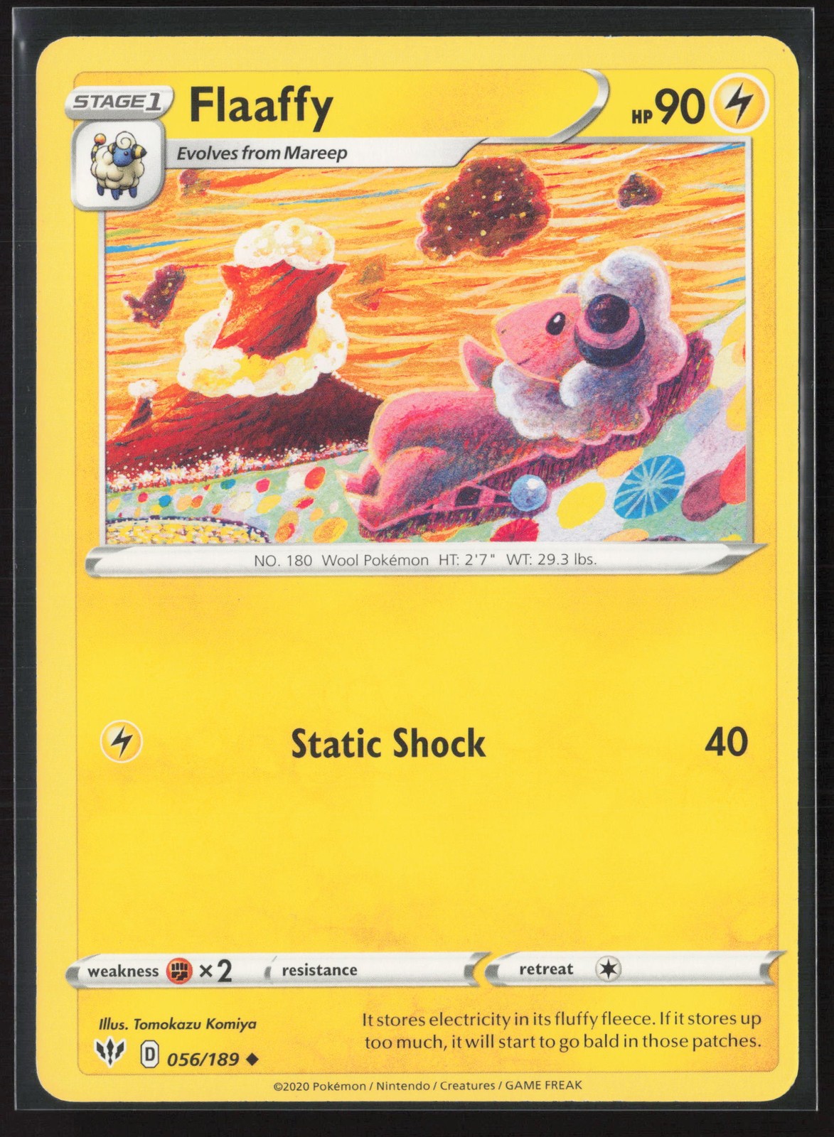 Flaaffy Uncommon SWSH03: Darkness Ablaze 056/189 NM Pokemon Card