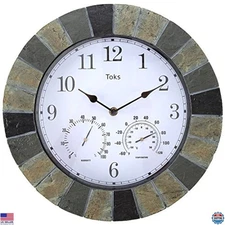 Lily's Home Hanging Wall Clock, Includes a Thermometer and Hygrometer and is