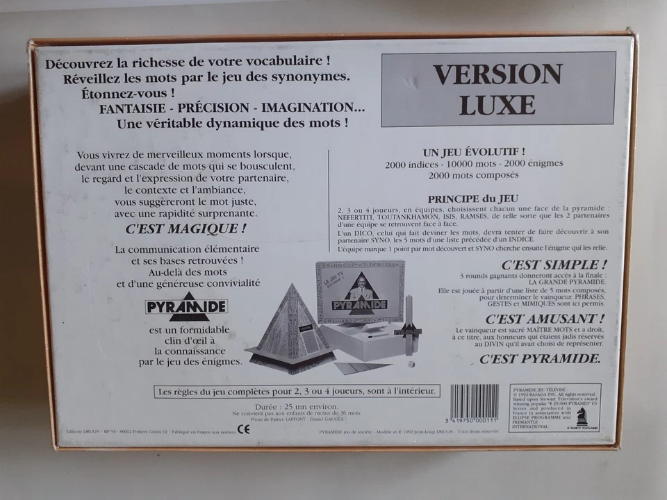 Jeu de Société Pyramide version Luxe France 2 Druon Complet - Photo 2/4