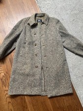 Vintage Mens BURBERRY  S England Trench Coat - Irish Tweed - 1970s Sz Small