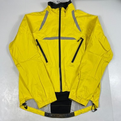 Nike Jacket Men Large Yellow Storm Fit Rain Full Zip Waterproof Cycling Trekking
