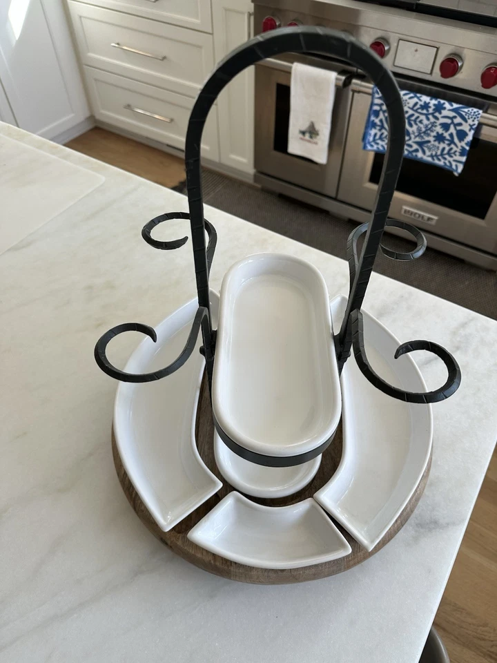 FRONTGATE Weston Wine & Charcuterie Caddy Two-Bottle - Sold Out Online - Image 2 of 4