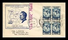 US COVER BYRD ANTARCTIC EXPEDITION II FDC SCOTT 733 BLOCK OF 4 BEVERLY HILLS