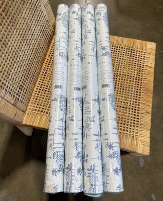 Serena & Lily Seahaven Toile Coastal Wallpaper-French Blue/White