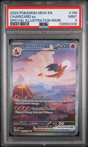 2023 POKEMON MEW EN-151 SPECIAL ILLUSTRATION RARE #199 CHARIZARD EX PSA 9