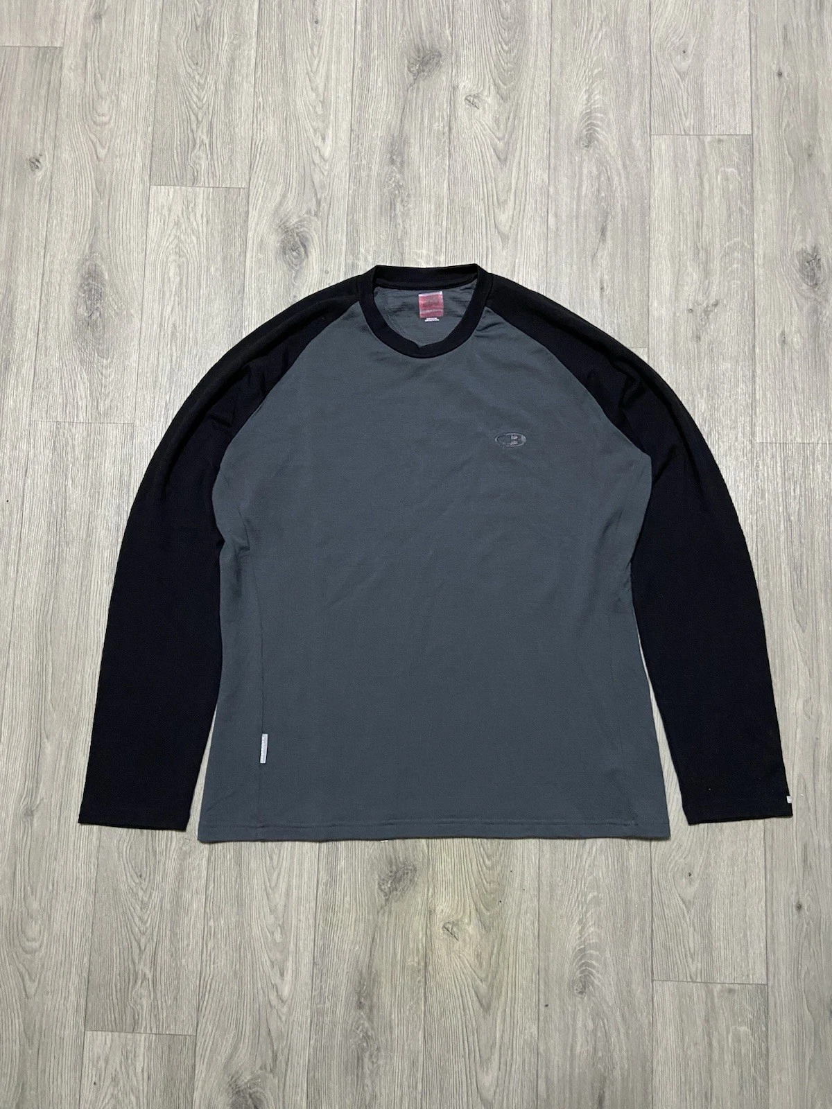 Icebreaker Merino Black Gray Long Sleeve T Shirt Bodyfit 260 Thermal Base Layer
