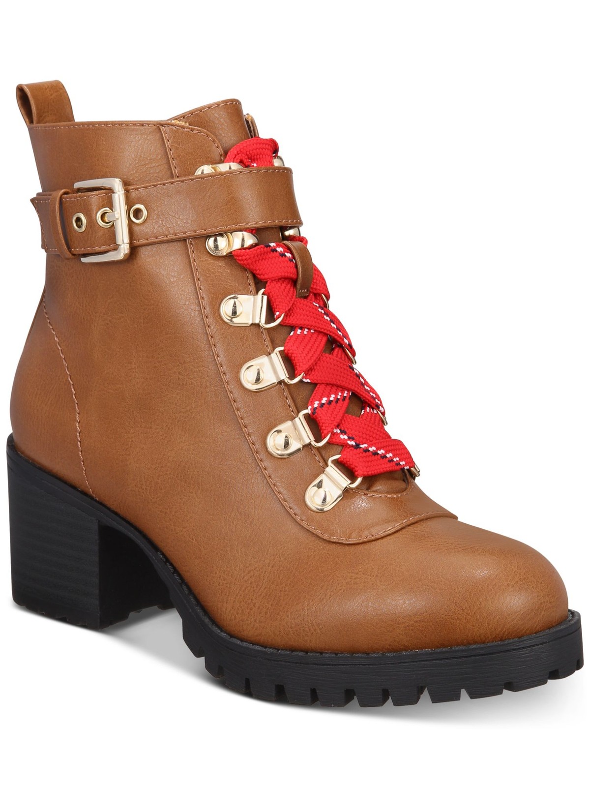 MATERIAL GIRL Womens Brown D-0.5'' Platform Hillari Toe Block Heel Booties 10 M