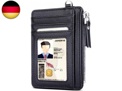 Teskyer Kartenetui Herren, Slim Wallet mit Münzfach, Card Holder Wallet, Karten 