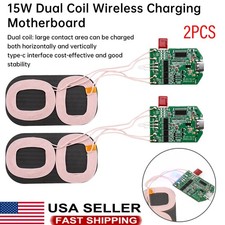 2PCS Dual Coil 15W Wireless Charger Transmitter Module Fast Charging Board DIY