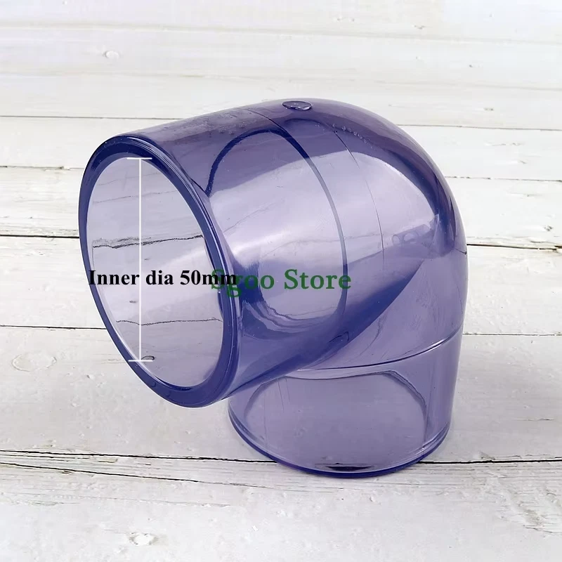 1Pc 50Mm UPVC Transparent Check Valve Garden Irrigation Angle Non-Return Valve A