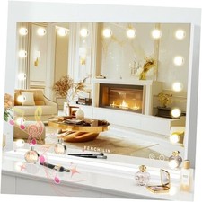 Vanity Mirror with Lights 32''x23'' Tempered Glass Large Hollywood 32"L x 23"W