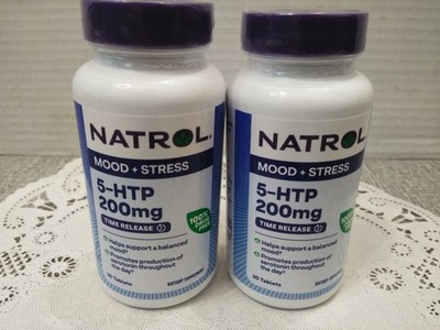 NEW Natrol 5-HTP Time Release Max Str. 200 mg / 30 Tablets EA. (2PK BUNDLE)