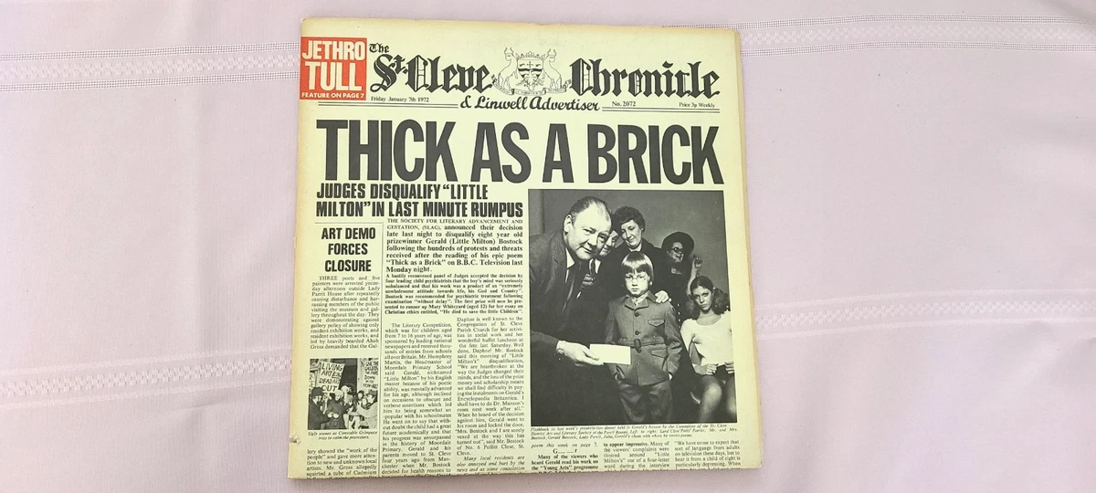 Jethro Tull Thick As A Brick Lp for sale | eBay