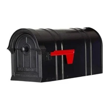 Postal PRO Manchester Black Steel and Aluminum Post Mount Mailbox