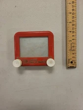 Ohio Art Pocket Etch A Sketch Vintage Red Frame Mini Drawing Toy Retro Gift