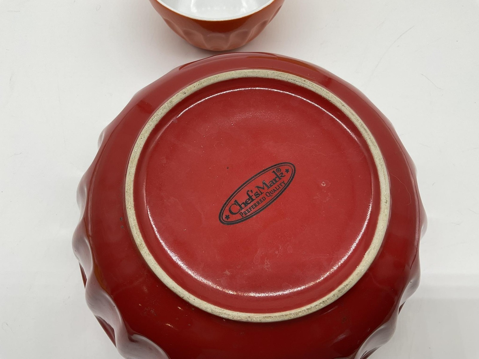 Chefs Mate Mixing Bowls Set of 3 Nesting Stoneware Red Yellow Orange Japan