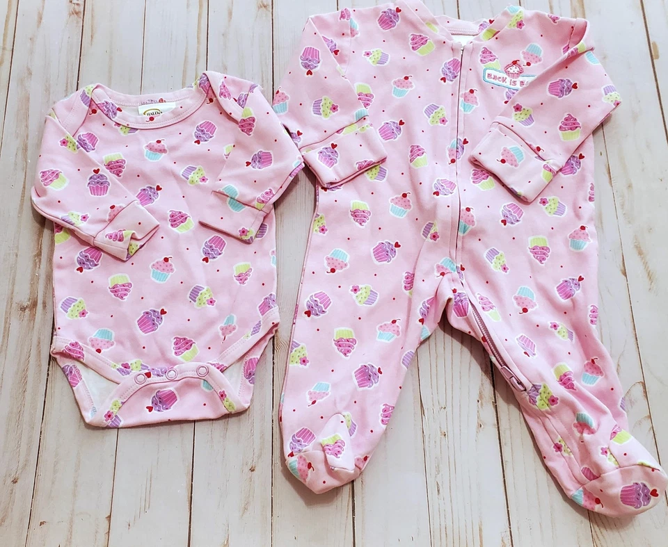 Conjunto de saco de dormir Halo bebê menina tamanho macacão recém-nascido + dormir e brincar 3 peças novo - Imagem 3 de 3