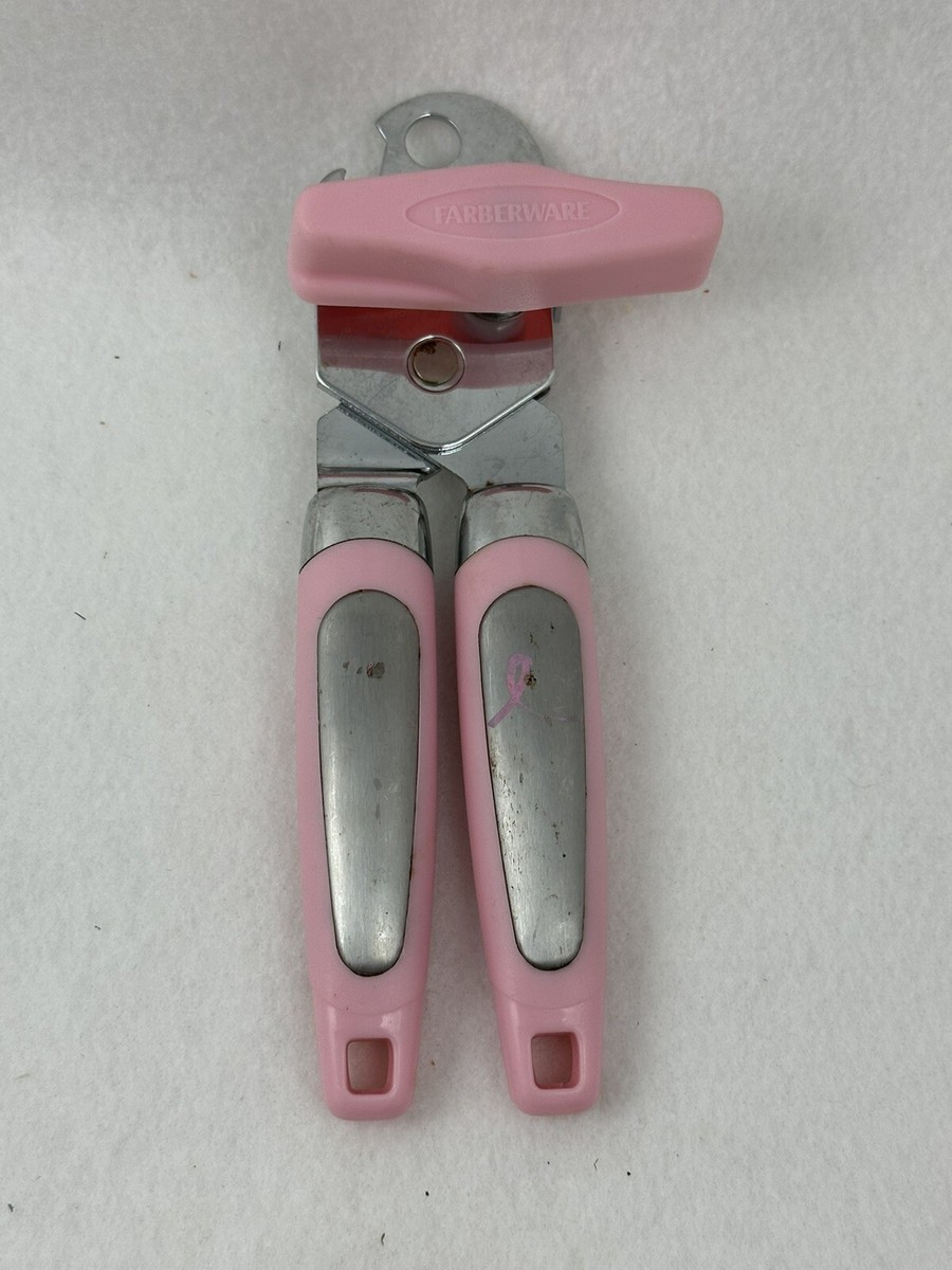 FARBERWARE PINK HAND-HELD BOTTLE & CAN OPENER BREAST CANCER RIBBON
