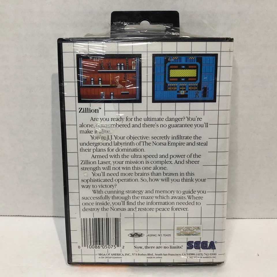Zillion (Sega Master System SMS 1987) NEW FACTORY SEALED, RARE! - Image 2 of 4