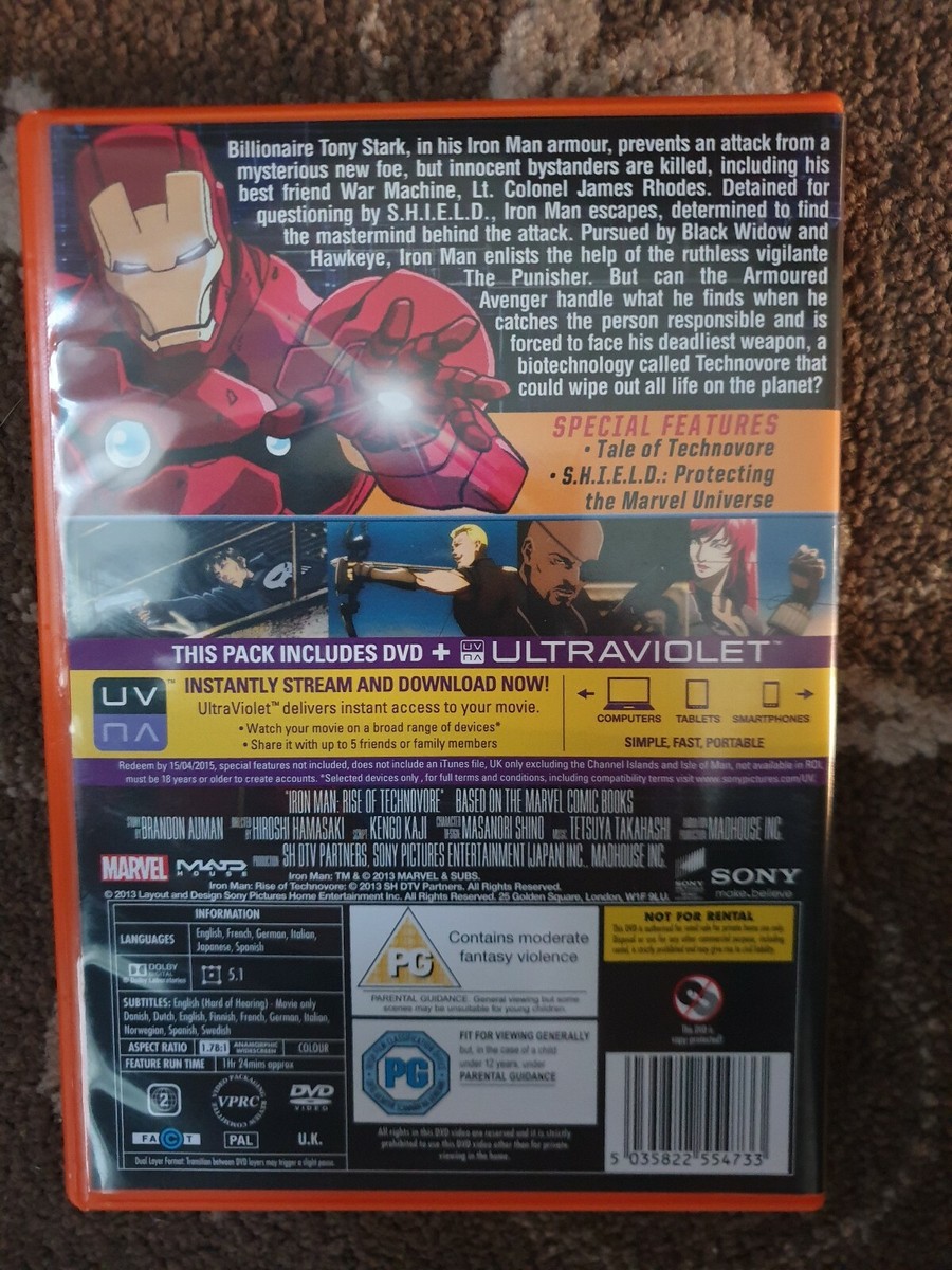 MARVEL IRON MAN RISE OF TECHNOVORE DVD IRONMAN CARTOON | eBay