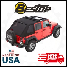 Bestop Black Diamond TREKTOP Soft Top | Fits 2007-2018 Jeep Wrangler JK | 4 Door