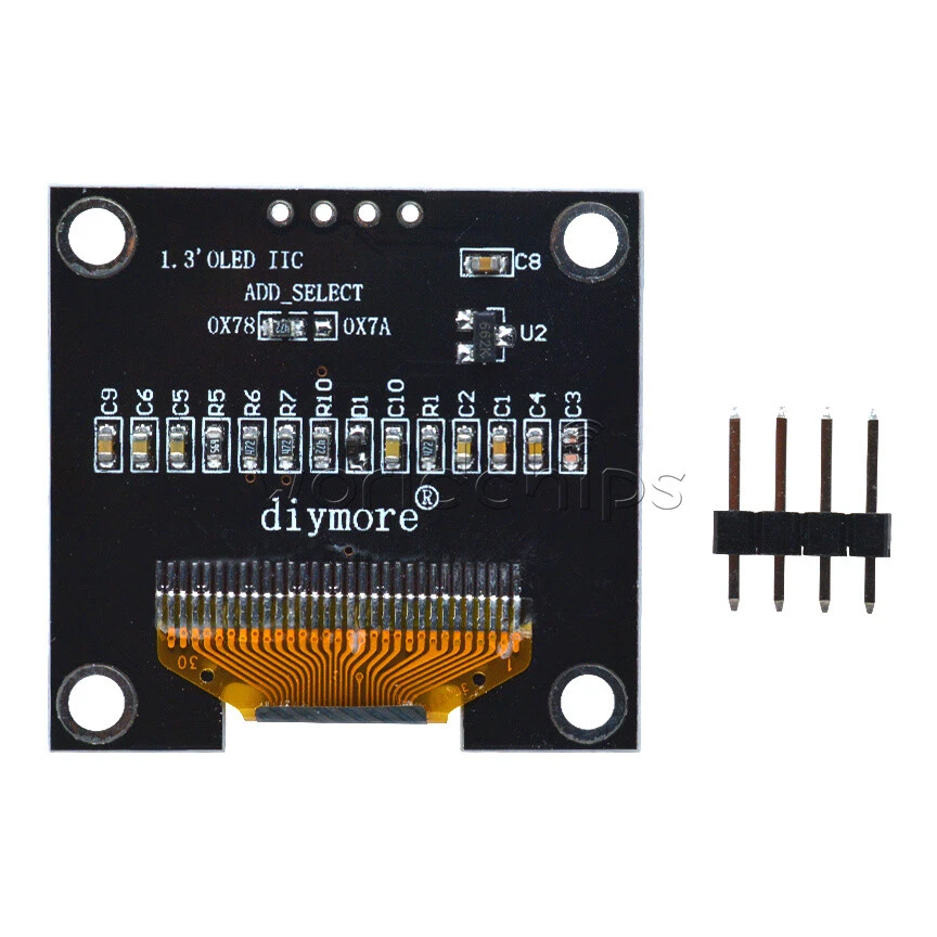 1-10 Stück 1,3 Zoll 4Pin Weiß OLED LCD Display Modul IIC I2C 128x64 für Arduino USA - Bild 3 von 4