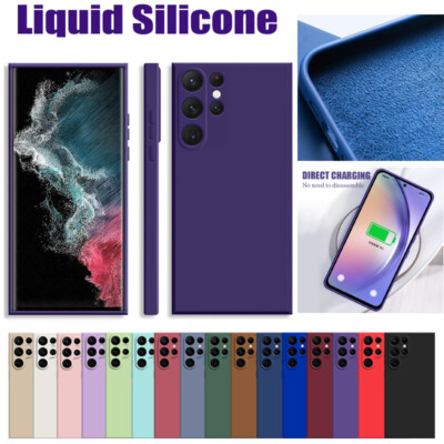 For Samsung S24 S23 S22 Ultra A54 A34 A14 A53 5G Liquid Silicone Soft Case Cover