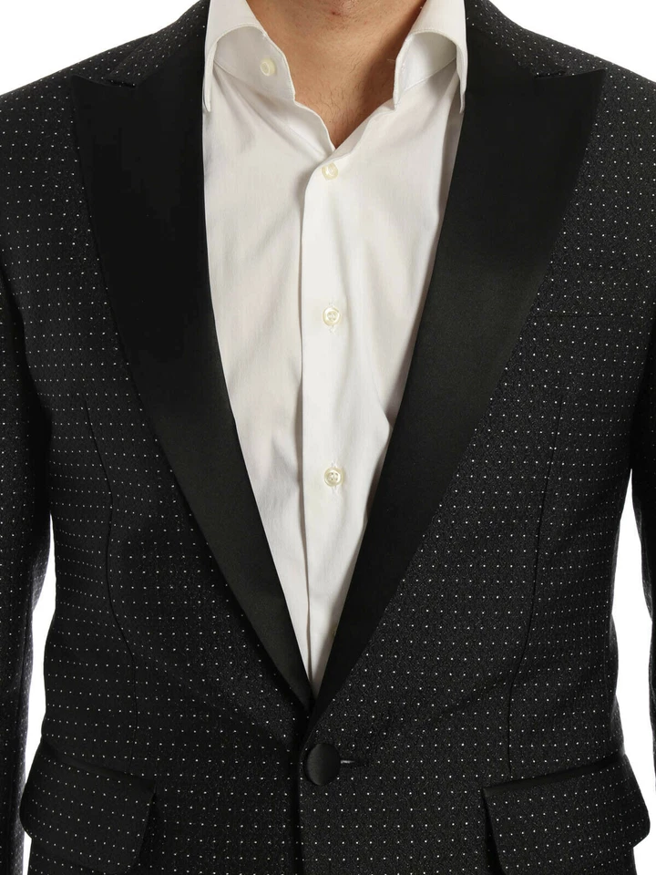 Смокинг блейзер Dsquared2 Micro Patterned Dot черный размер 50 IT - Изображение 2 из 4