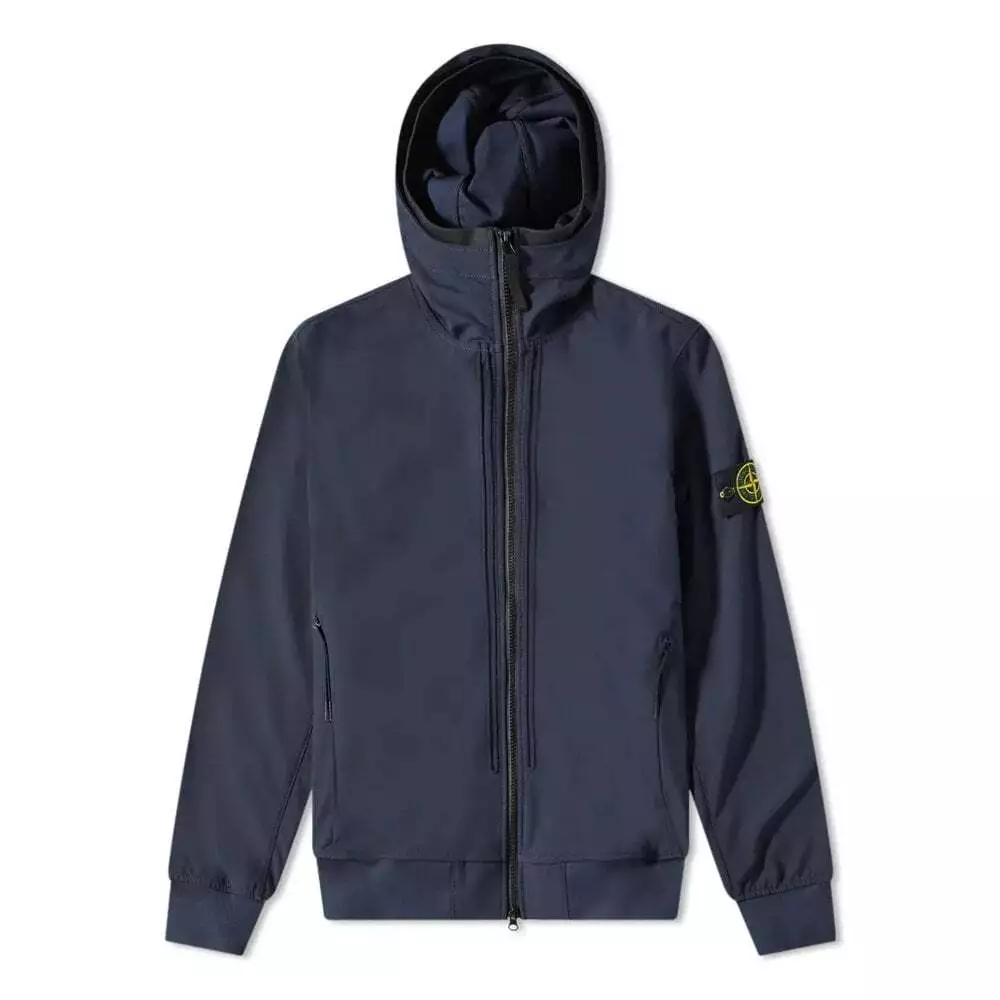 STONE ISLAND 0427 Light Soft Shell-R Hood Jacket - Navy Medium | eBay