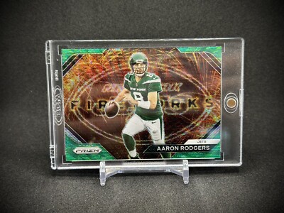 Aaron Rodgers 2022-23 Panini Prizm Fireworks Green Wave Prizm SP NY Jets