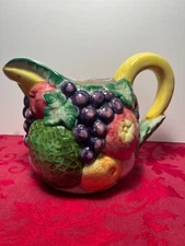 Vintage Takahashi San Francisco Assorted Fruit Pitcher Jug Hand Painted