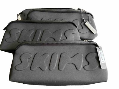 Skims Neoprene Clutch Zip Pouch In Black Onyx Bag only | eBay