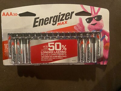 Energizer Max AAA Pack of 30 10 Year Life Shelf NEW