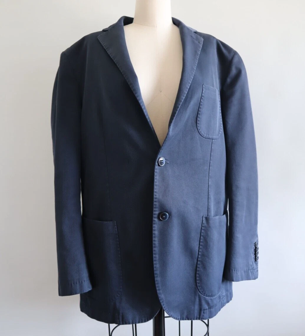 LBM 1911 Limited Edition Blue Sport Coat Jacket Size 44 54 R Cotton