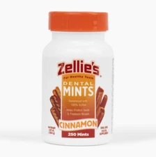 Zellie's 100% Xylitol Sugar Free Cinnamon Mint Breath Mints Non-GMO(250 Count)