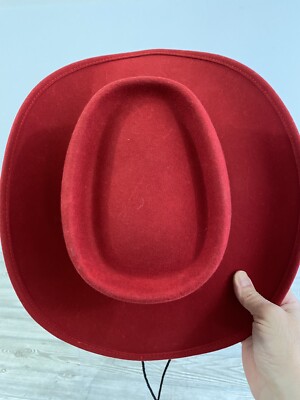 Vintage Little Joe Wool Cowboy Hat Red Made in USA WPL‎ 5923 Size Medium VTG Little Joe Wool Cowboy Hat Red Made in USA WPL 5923  main image 2