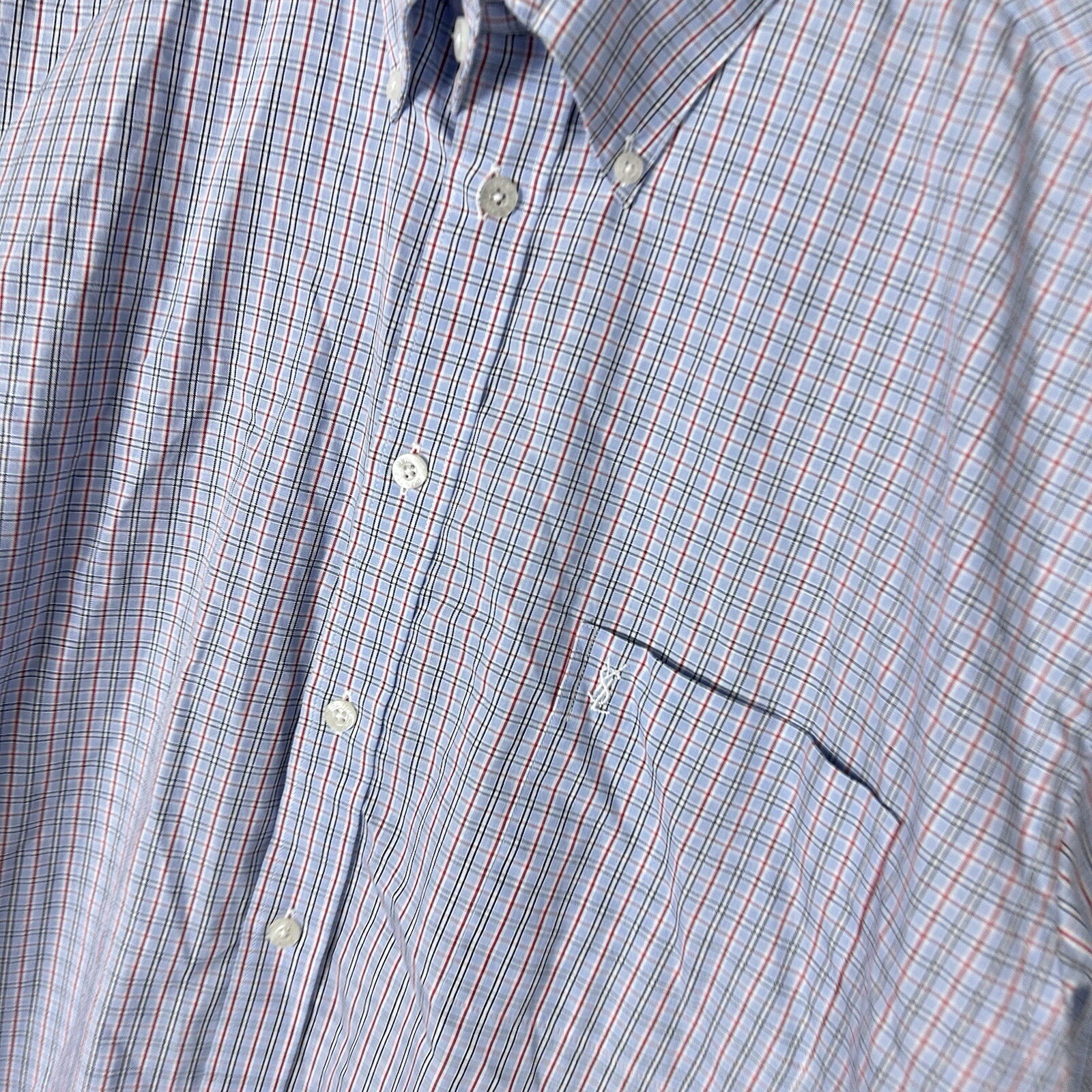 Camicia vintage Yves Saint Laurent uomo extra large blu rosso a quadri YSL anni 90 Y2K*