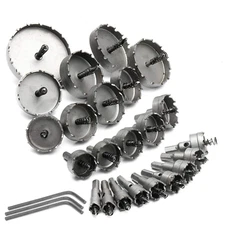 23PCS Carbide Hole Saw Kit 5/8 to 4 Inch Cutting Diameter Metal Steel