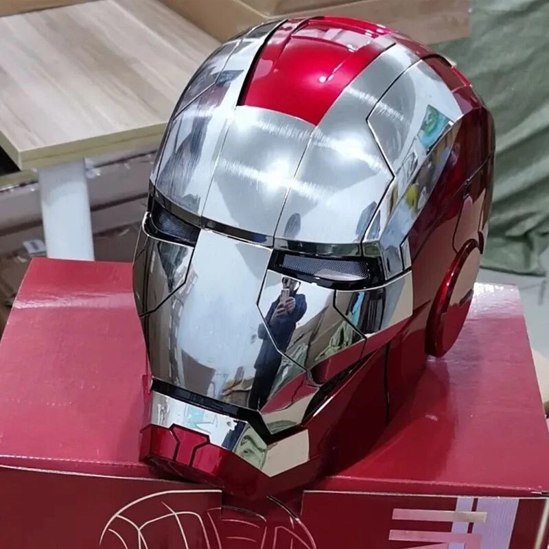 Silver Iron Man Voice Activated Mk5 Helmet 1:1 Wearable Amazing Christmas Gifts - Image 2 of 4