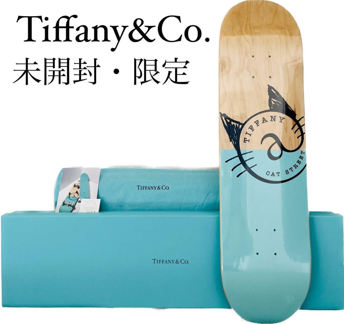 Auth TIFFANY&Co. Tiffany Cat Street Skate Deck Genuine