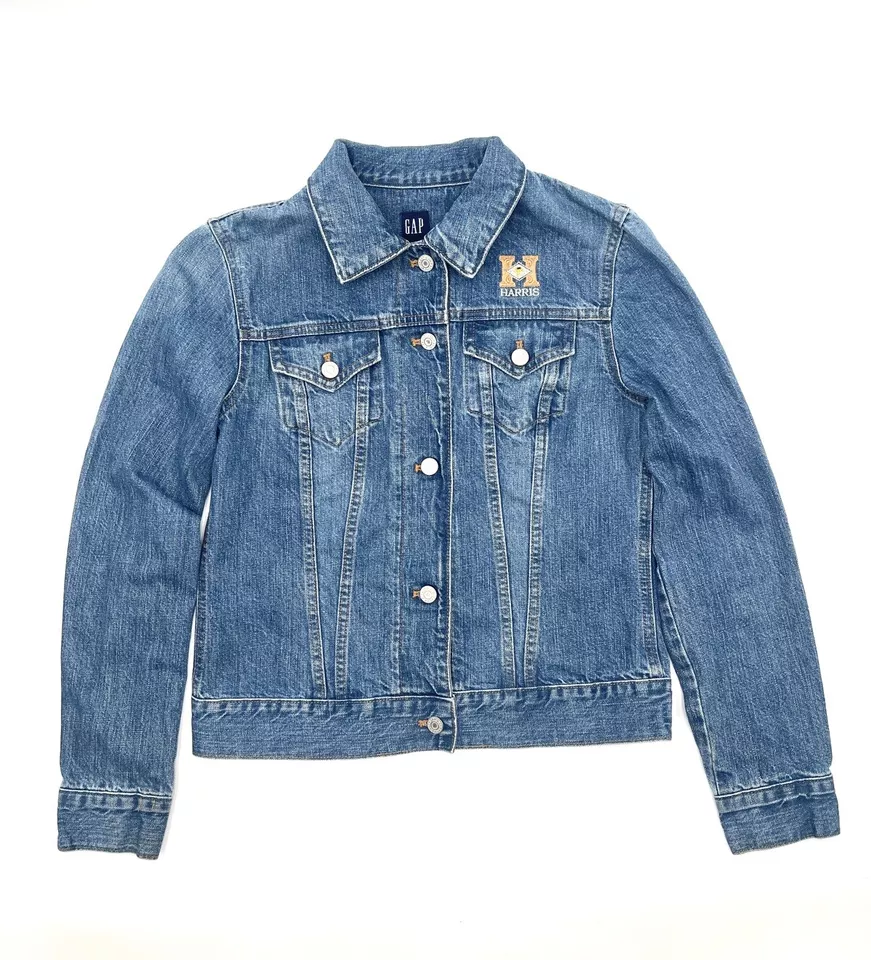 Harris Leather & Silverworks Embroidered Womens Medium Denim Jacket By Gap Brand - Image 2 of 4