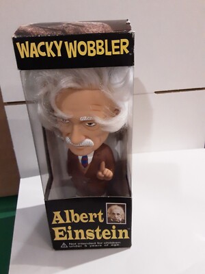 Elbert Einstein Bobblehead  With Bushy Hair.funko Wacky Wobbler  2003 7'' Tall...