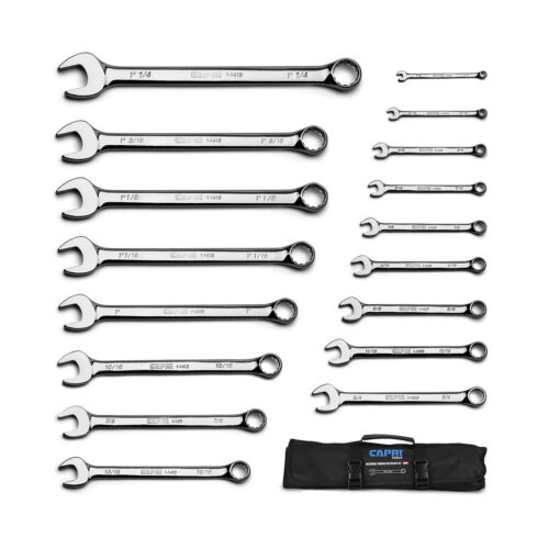 Capri Tools Combination Wrench Set, 17-Piece, SAE, Heavy-Duty Canvas Pouch - Picture 1 of 9