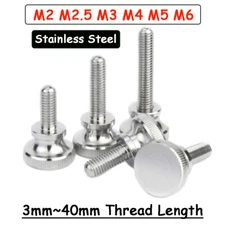 Knurled Thumb Screws Stainless Steel Hand Turn Knob Bolts M2 M2.5 M3 M4 M5 M6