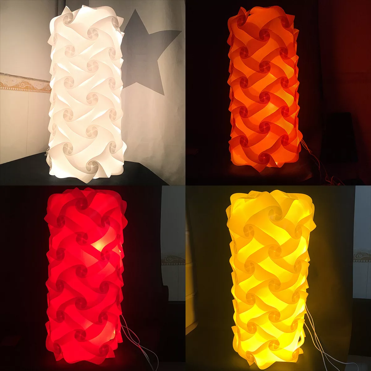 60pcs Cylindrical IQ Lamp Shade Self DIY Assembled Puzzle Lights Large for Room