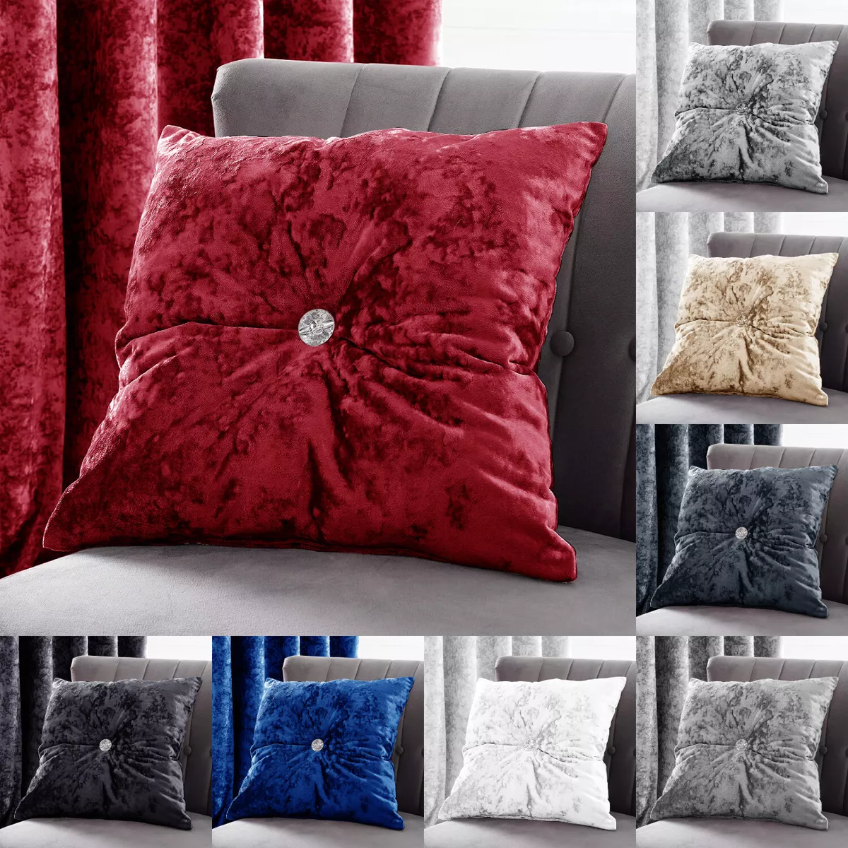 Crushed top velvet pillows
