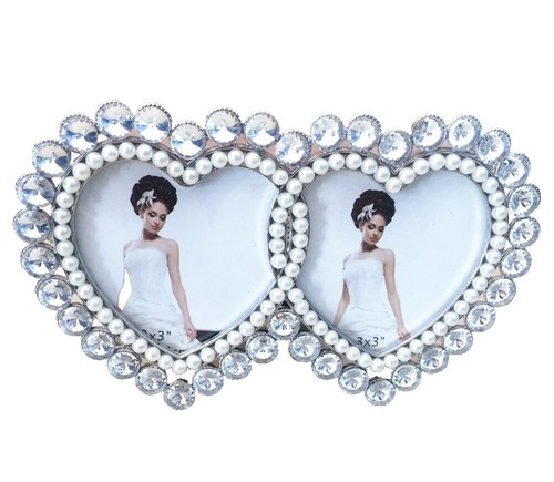Laser Cut White HEARTS Border, Pink PHOTO FRAME 9